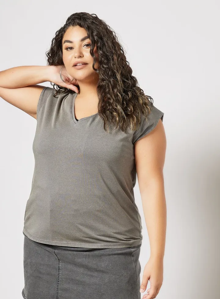 Plus Size Organic Cotton T-Shirt Grey