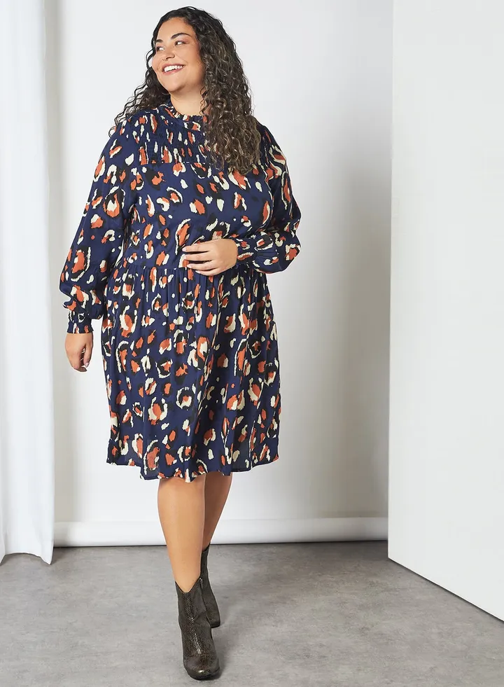 Carani Puff Sleeve Mini Dress Peacoat