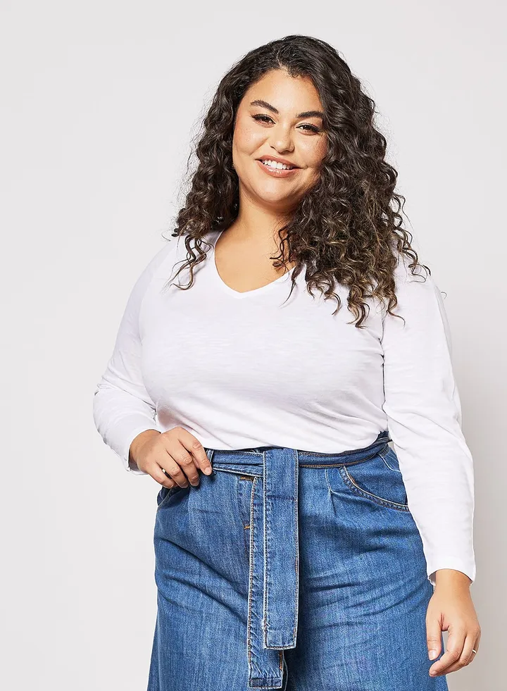 Plus Size Organic Cotton T-Shirt White