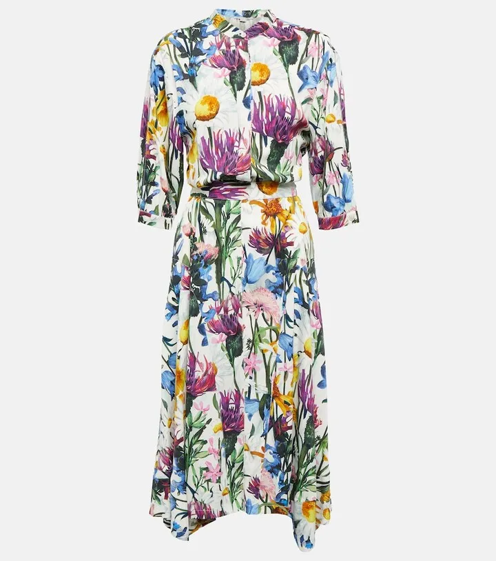 Floral satin midi dress