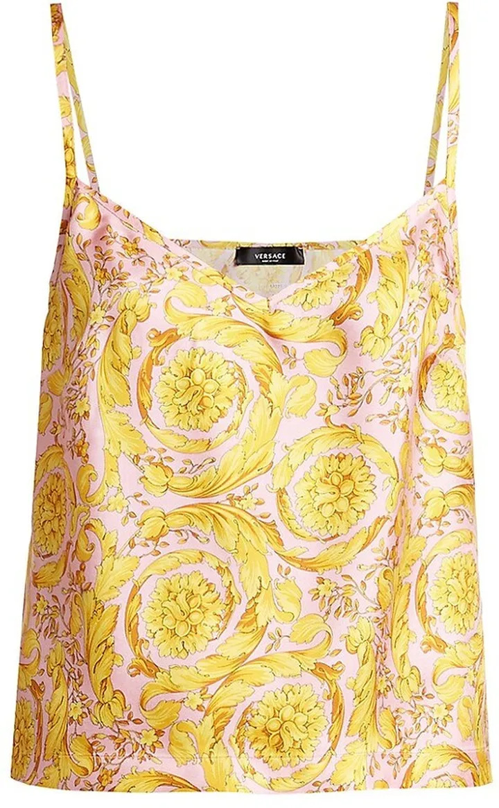 Wreath Print Silk Cami