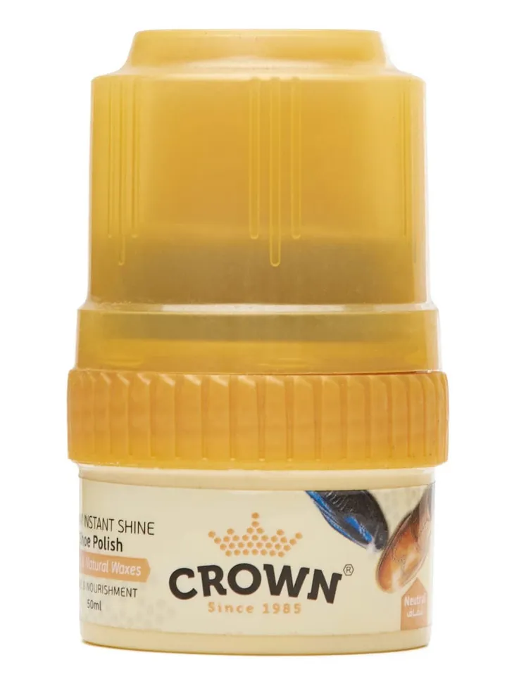 Crown Shoe Polish Colour Natural Bees & Waxes - Shine & Nourishment - Polish Cream Self Shinig 50 ml