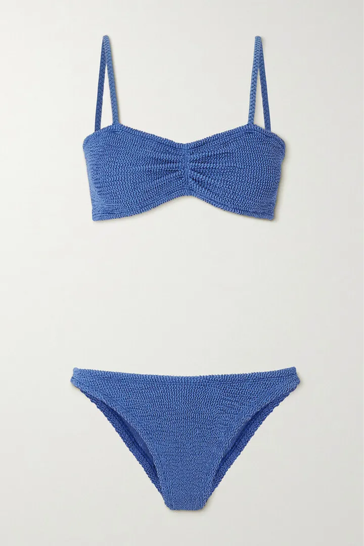 Hunza G - + Net Sustain Aura Seersucker Bikini - Blue