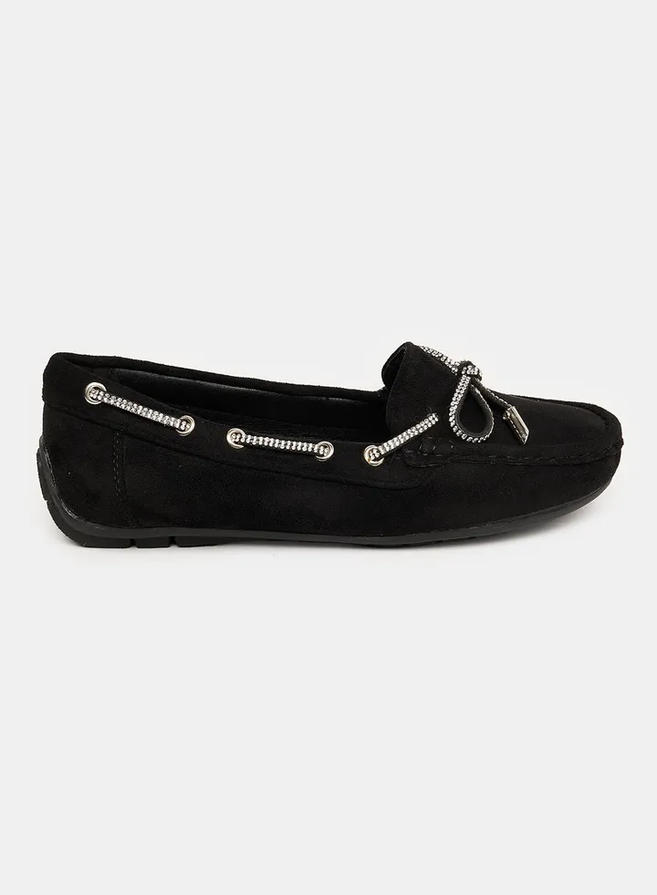 Decorative Lace Slip On Suede Loafer