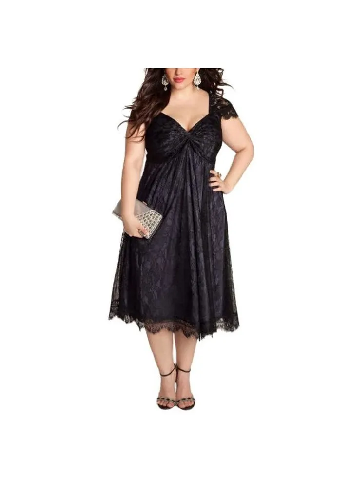 Floral Lace Dress Black