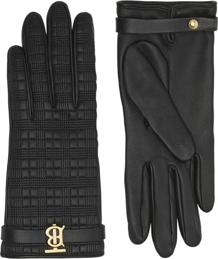 Burberry Quilted Leather Tb Monogram Gloves