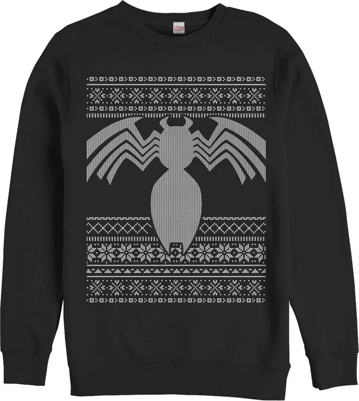 Men's Marvel Ugly Christmas Venom Sweatshirt - Black - 2X Large