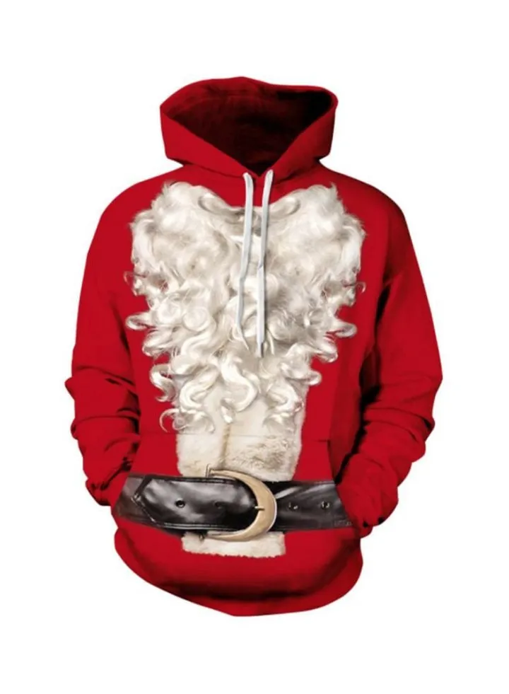 3D Christmas Hoodie Red/Black/White