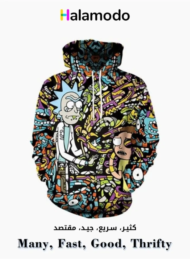 Rick and Morty Printed Sweatshirt Unisex Hoodie