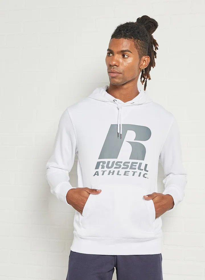 Logo Print Hoodie White