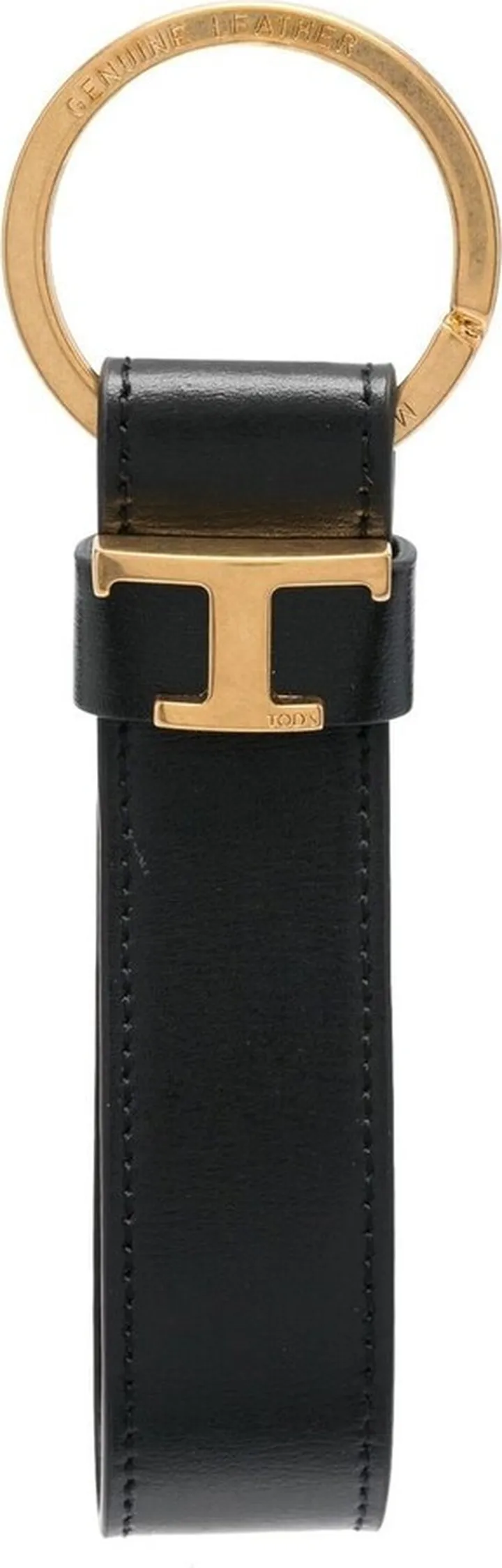 T-logo leather keychain