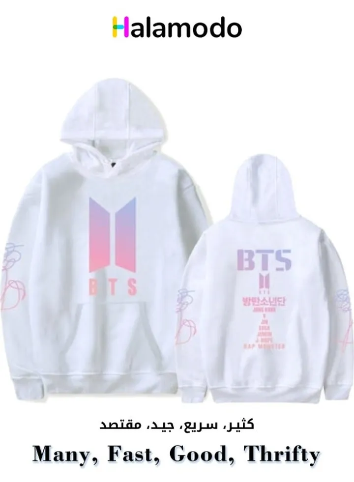 White Men's Long Sleeve Sweatshirt Sports Hoodie