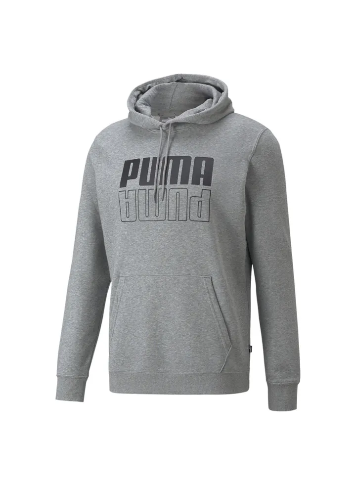Power Logo Printed Mens Full-Zip Hoodie