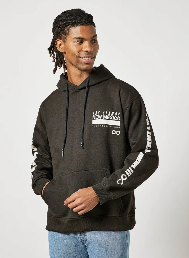 Slogan Hoodie Black