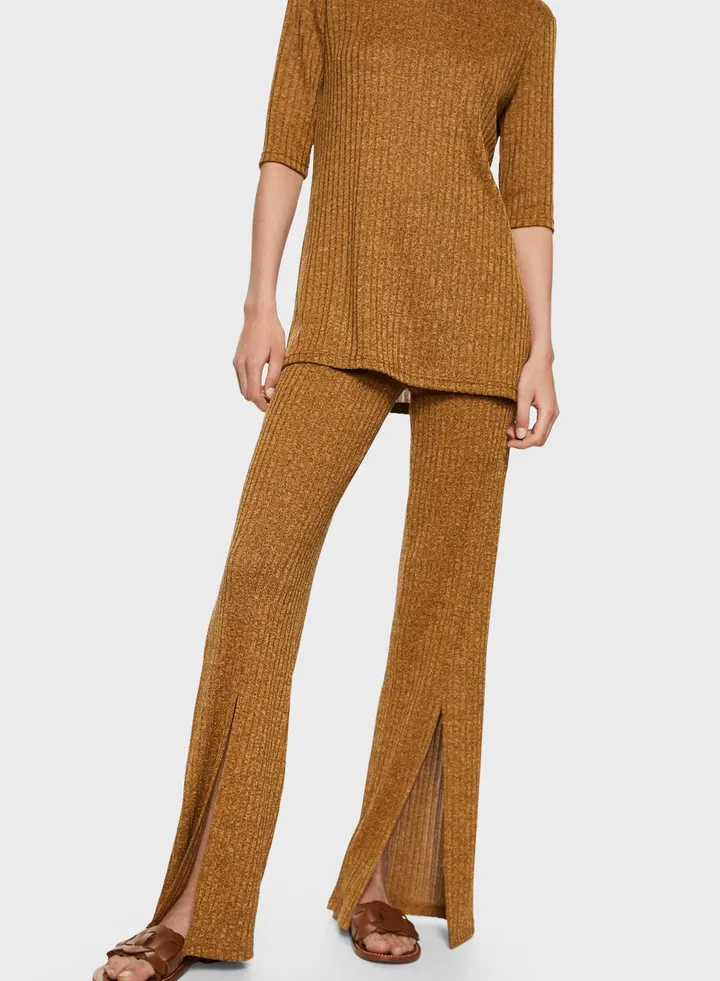 High Waist Ribbed Pants