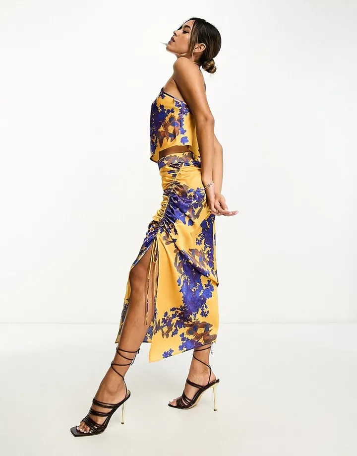 AllSaints Carla Venetia midi skirt in orange - part of a set