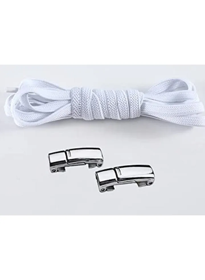 Metal Magnetic lock elastic shoe lace Flat shoe laces ,for kids adults seniorns teenagers