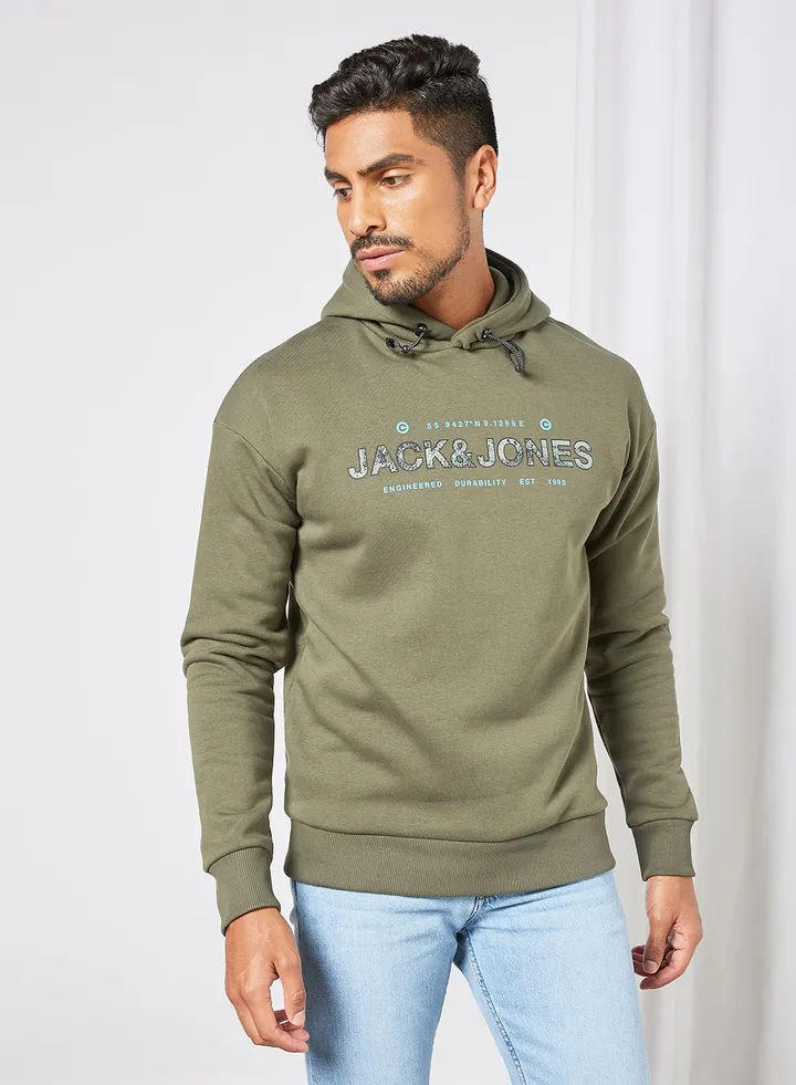 Logo Hoodie Forest Night Green