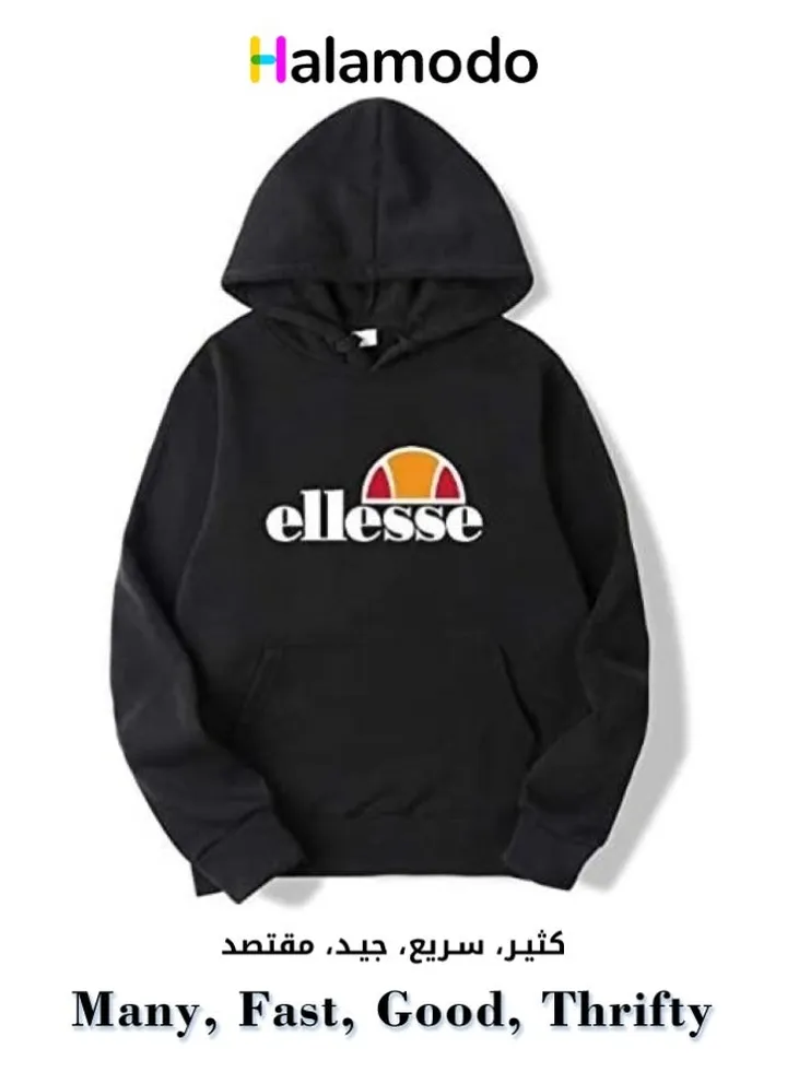 Black Men's Long Sleeve Sweatshirt Sports Hoodie