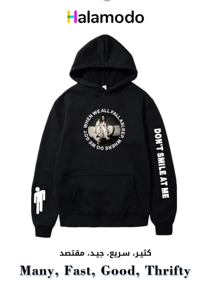 Black Men's Long Sleeve Sweatshirt Sports Hoodie