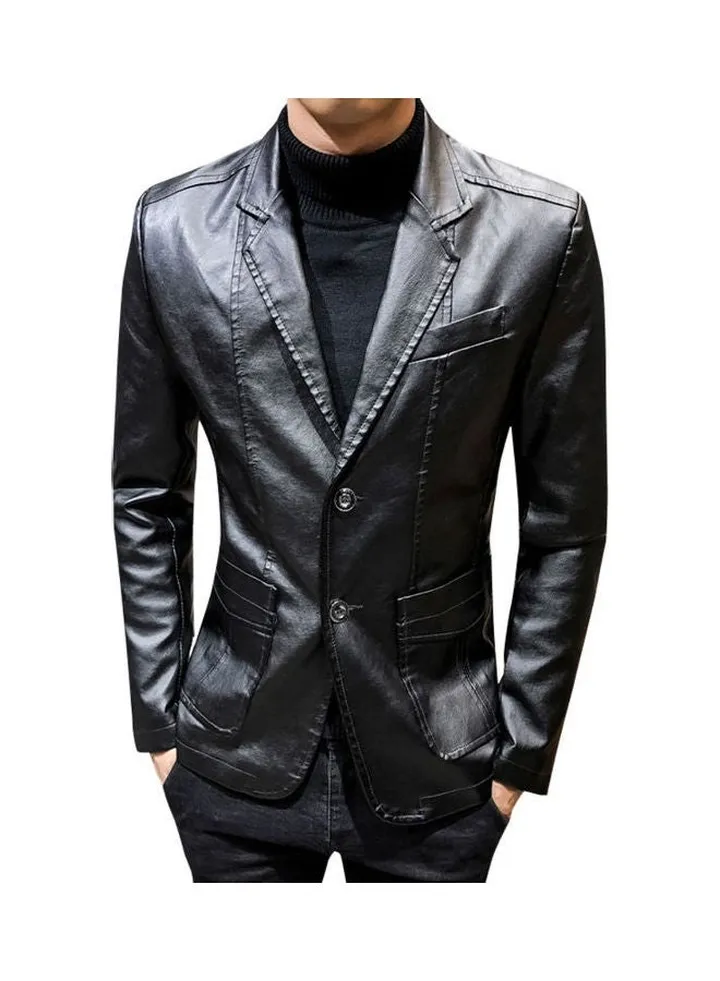 Autumn Winter Lapel Blazer Black