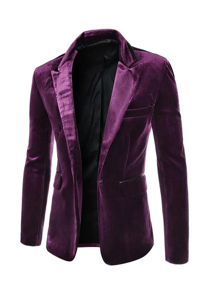 Slimming Corduroy Blazer Purple
