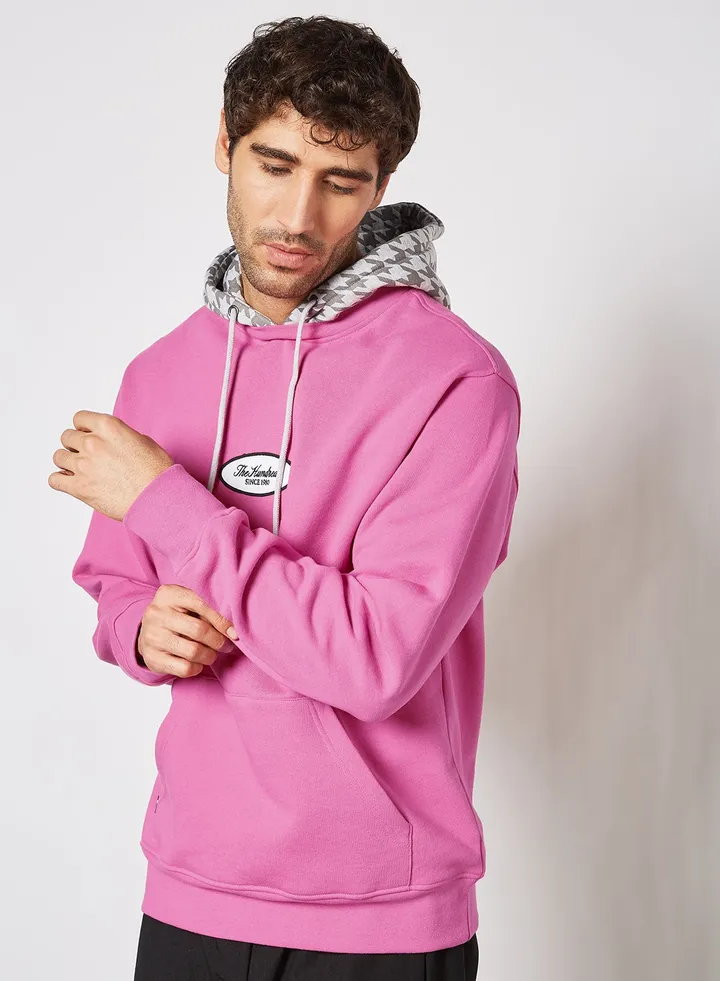 Logo Patch Hoodie Pink