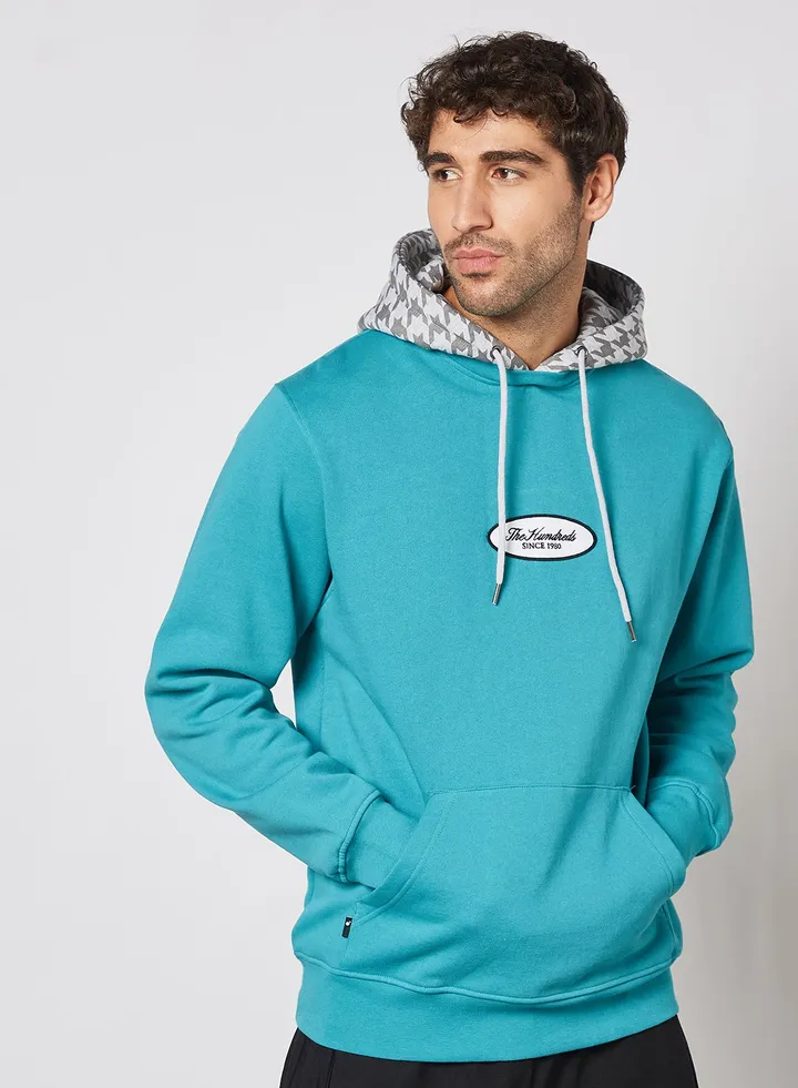 Logo Patch Hoodie Teal