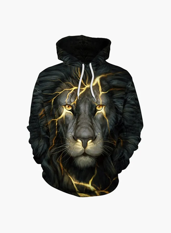3D Printing Long Sleeve Hoodie Black/Yellow