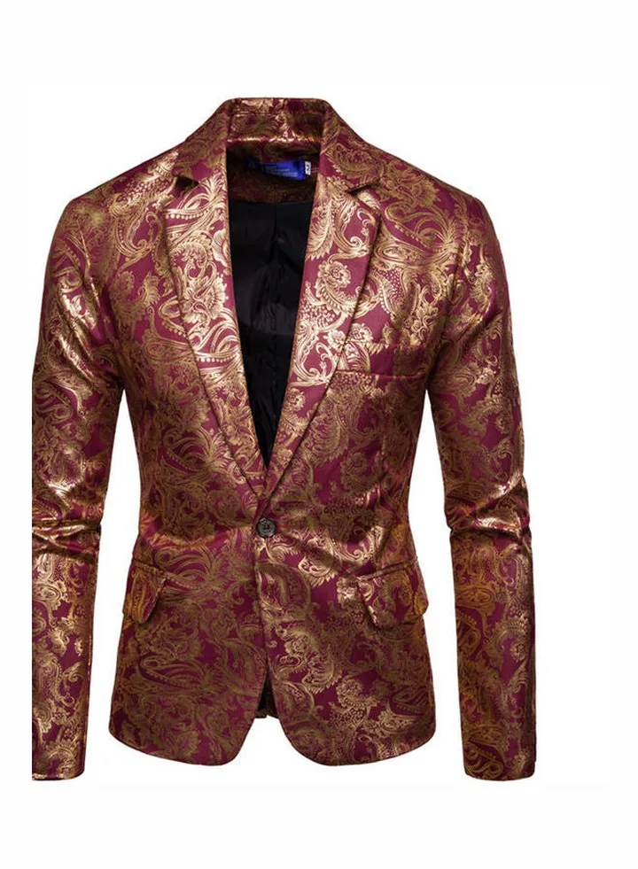 Cotton Blend Coat Red/Gold