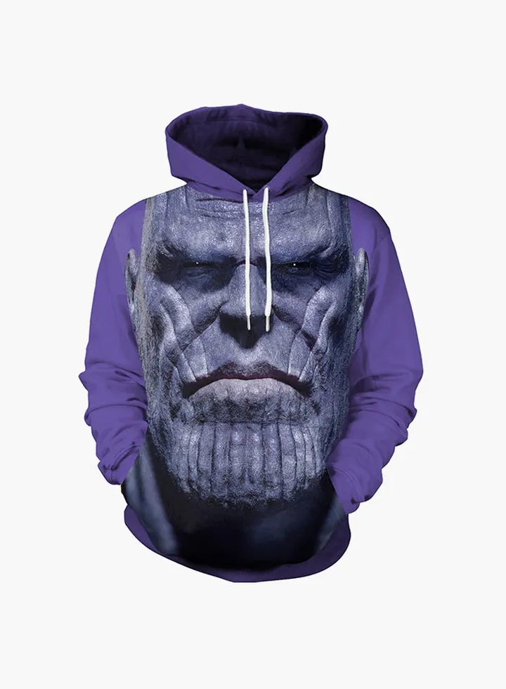 3D Printing Long Sleeve Hoodie Purple