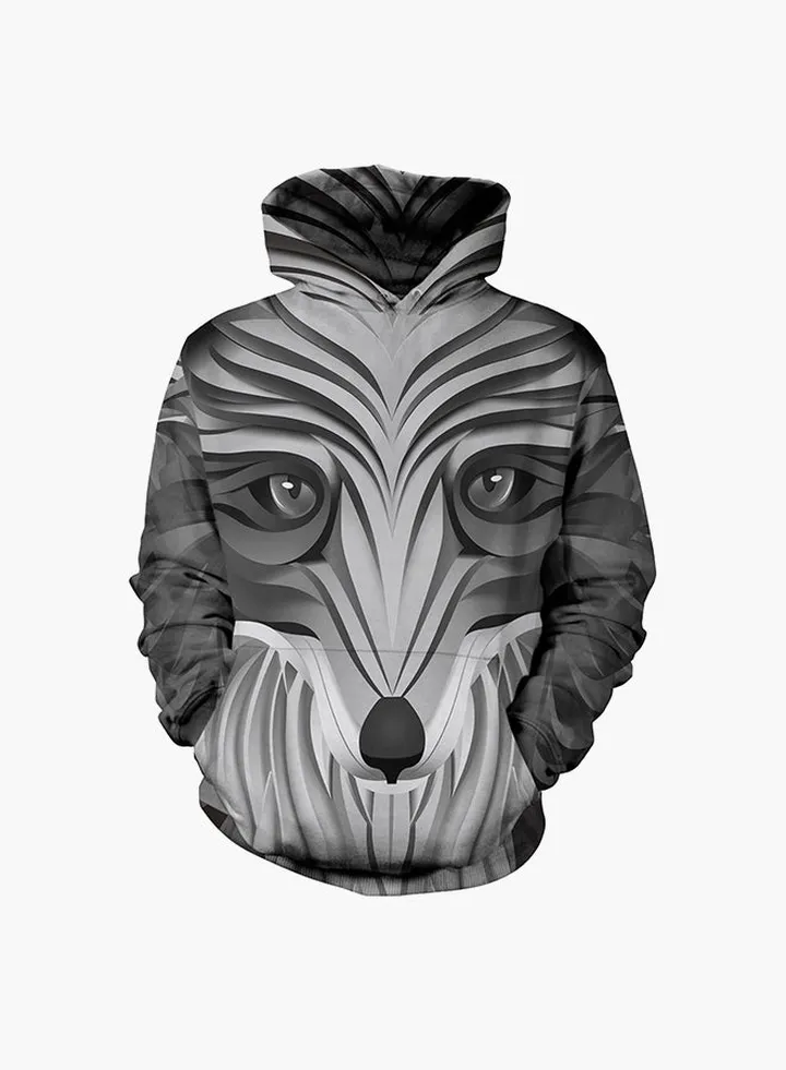 3D Printing Long Sleeve Hoodie Grey