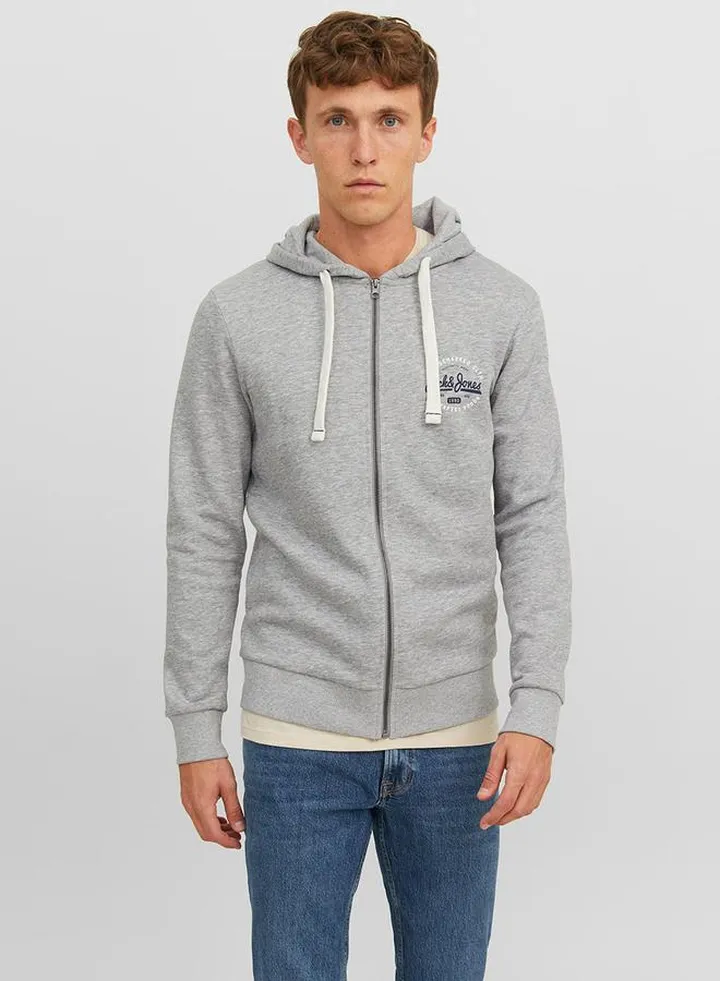 Logo Print Full Zip Hoodie