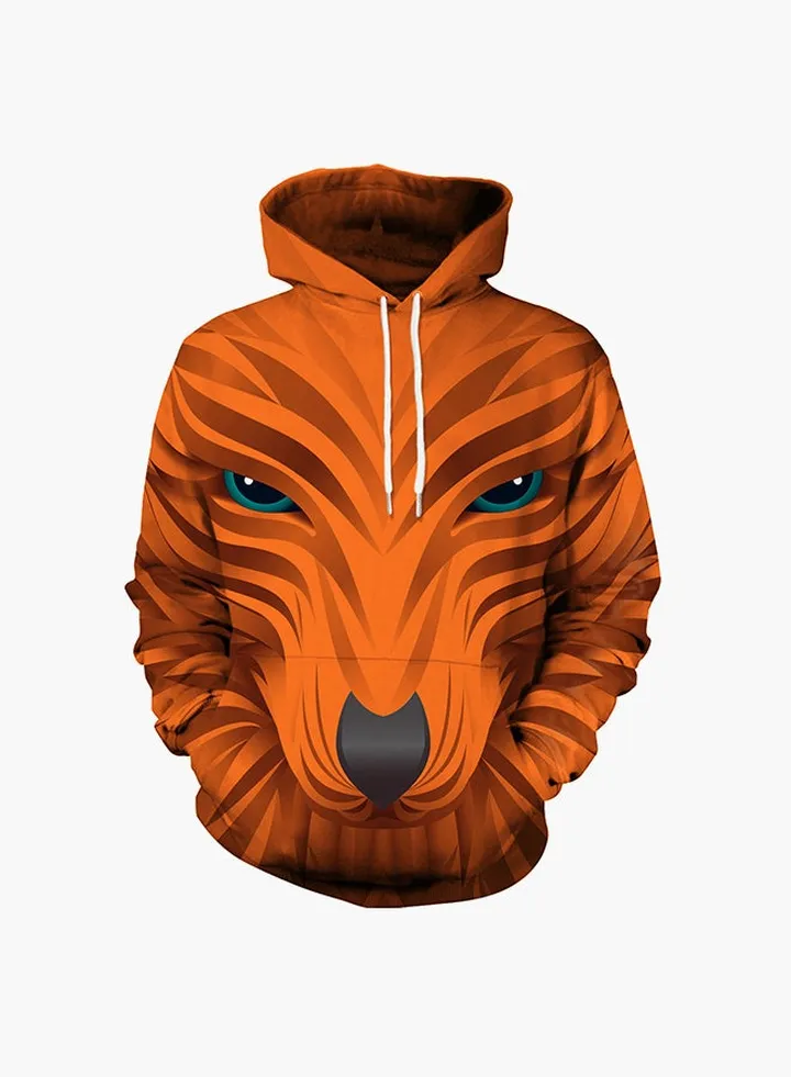 3D Printing Long Sleeve Hoodie Orange