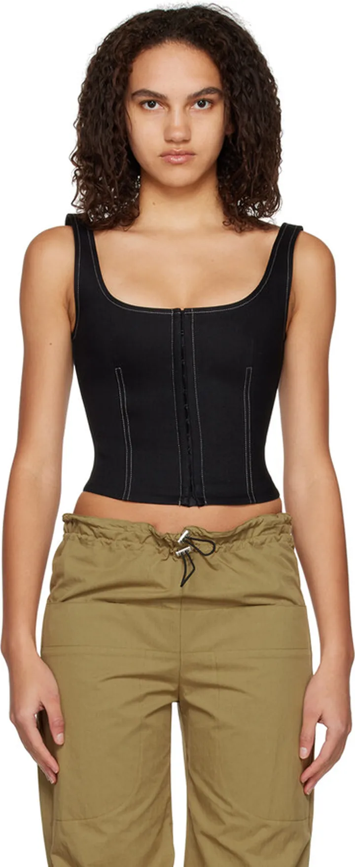 Yuzefi Black Hook-Eye Camisole