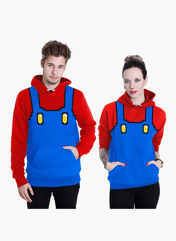 3D Printing Long Sleeve Hoodie Red/Blue