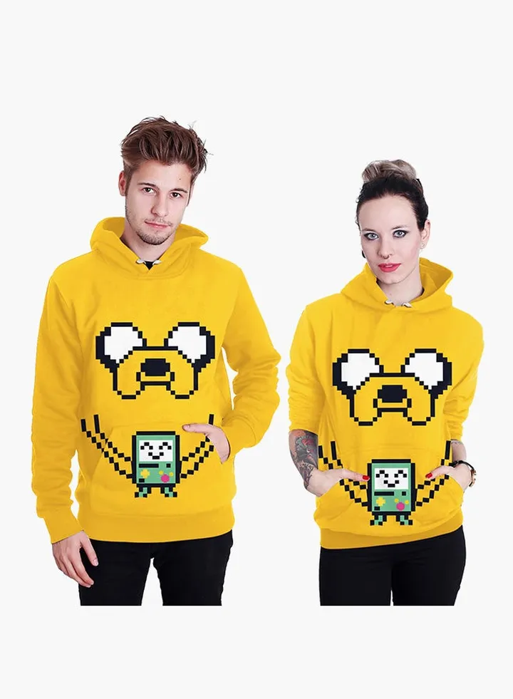 3D Printing Long Sleeve Hoodie Yellow