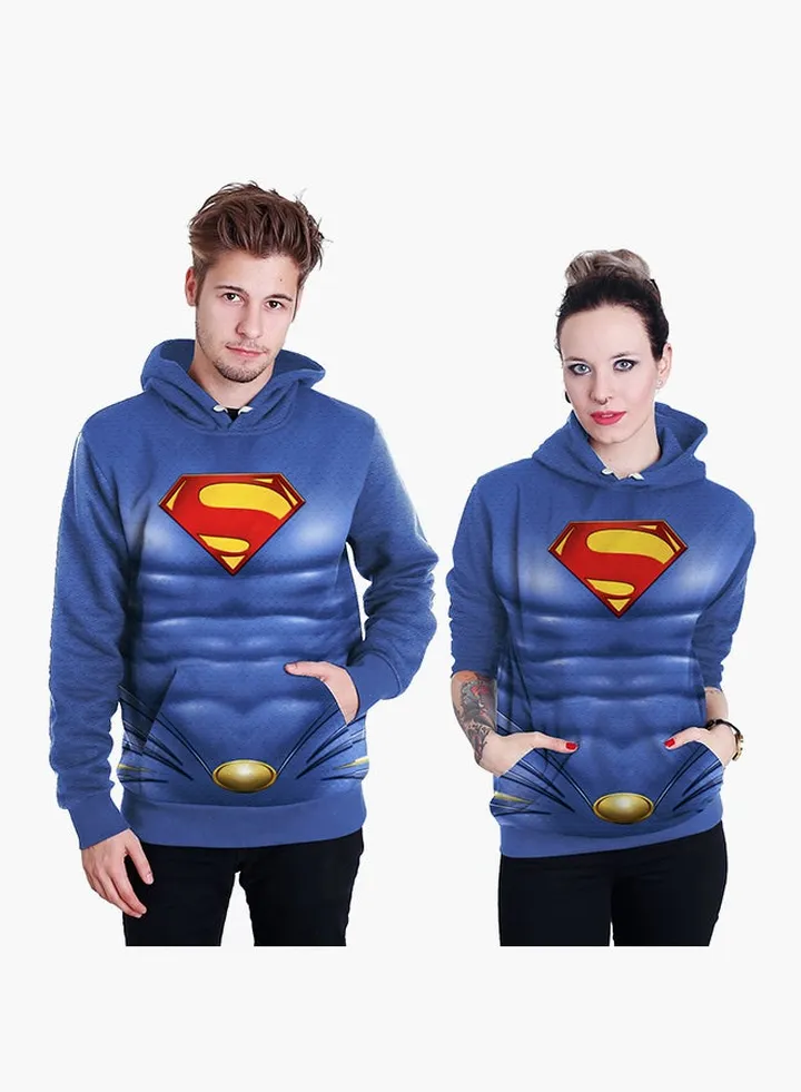 3D Printing Long Sleeve Hoodie Blue