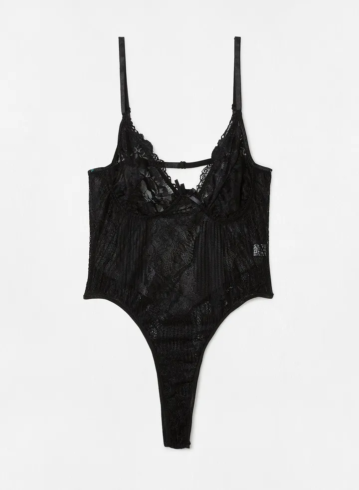 Mae Lace Bodysuit Black