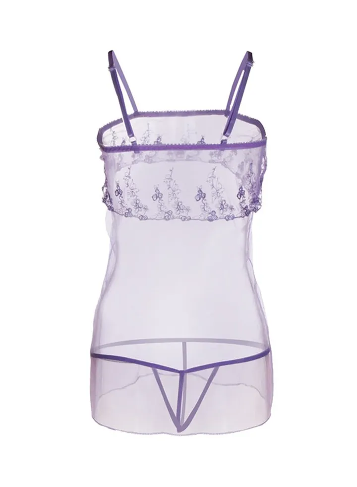Sling Perspective Babydoll Dress Purple