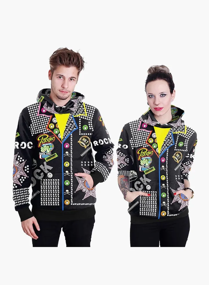 3D Printing Long Sleeve Hoodie Black/Yellow