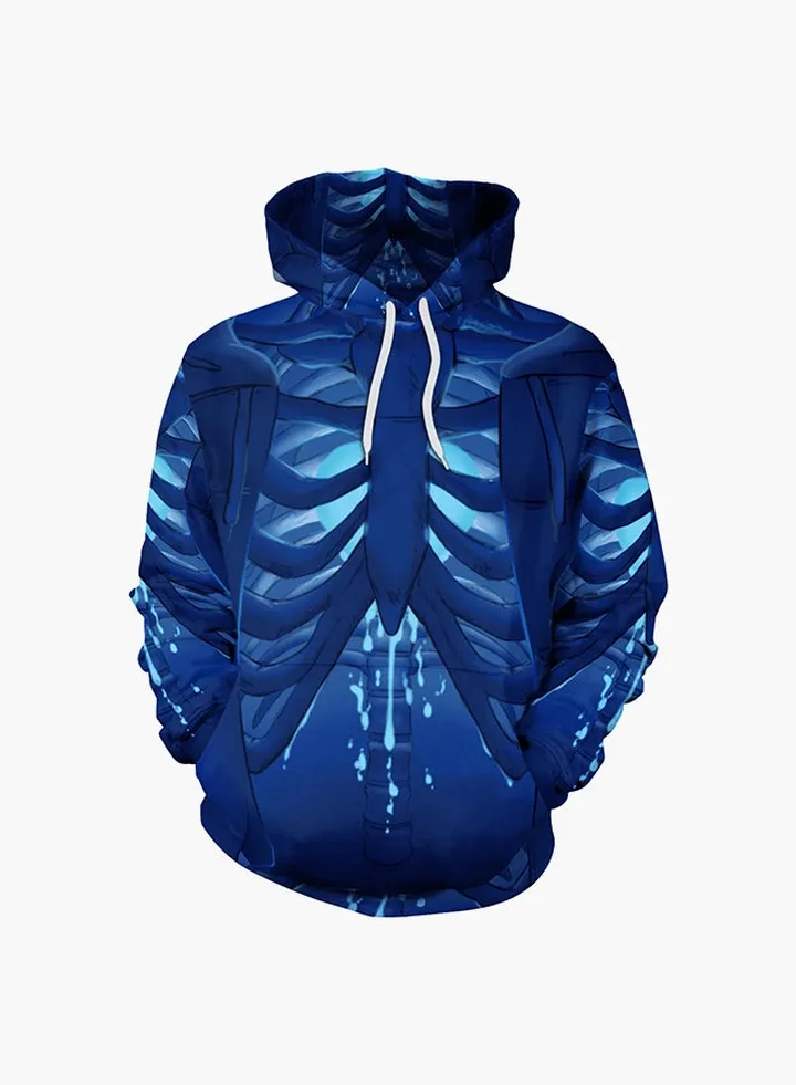 3D Printing Long Sleeve Hoodie Blue