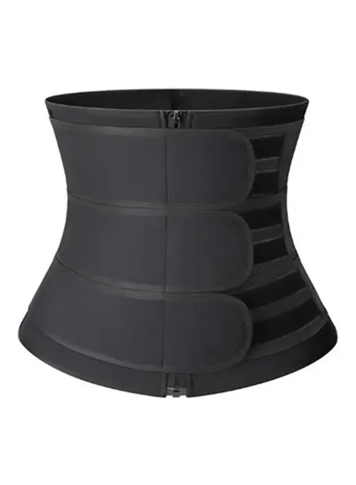 Three-In-One Zipper Chloroprene Black Corset L Size