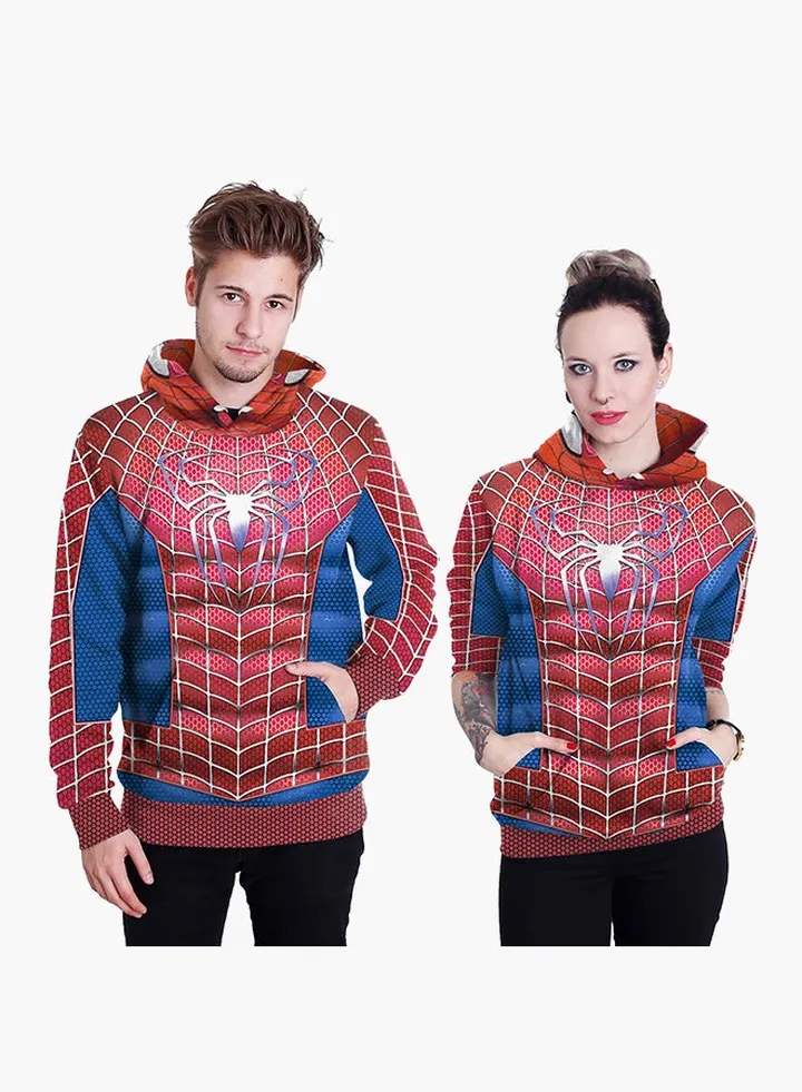 3D Printing Long Sleeve Hoodie Red/Blue