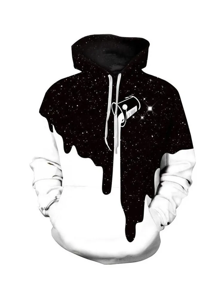 3D Print Hoodie Black/White
