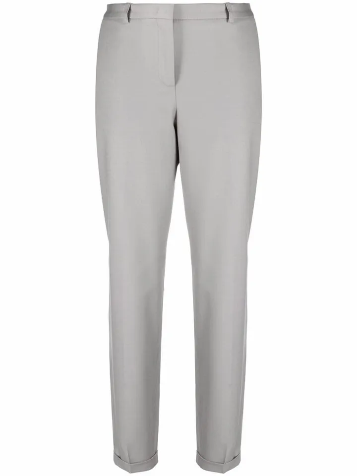 Pressed-Crease Cropped Tailored Trousers