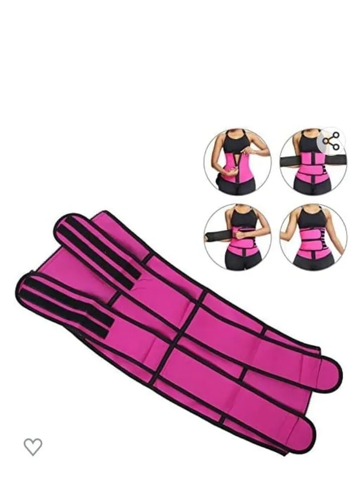 Adjustable pink belt for women to slim down and burn fat, especially postpartum fat, size L