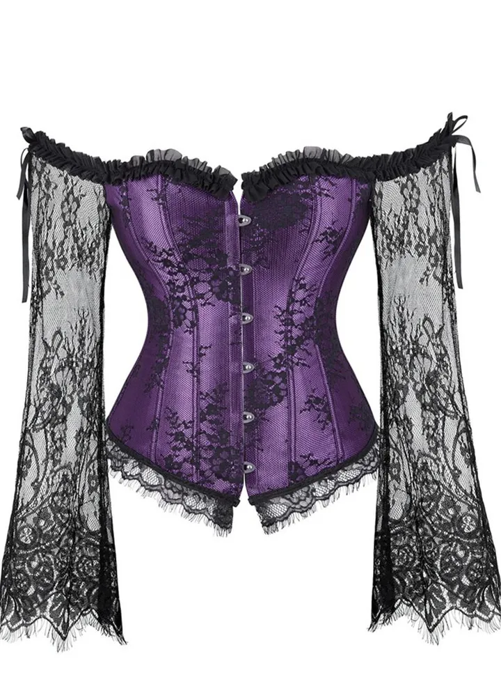 Mesh Long Sleeved Corset Purple