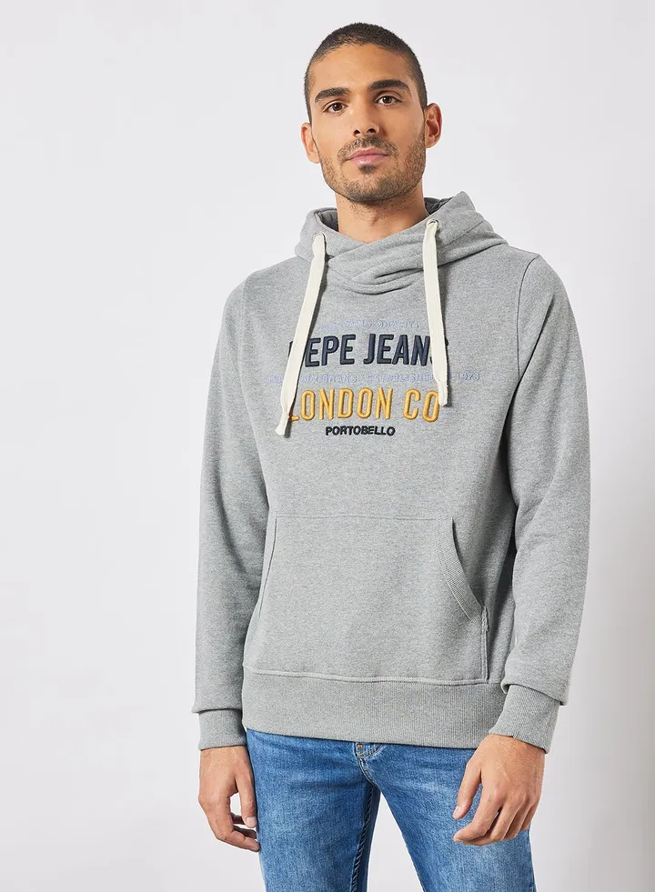 Neville Logo Hoodie Grey