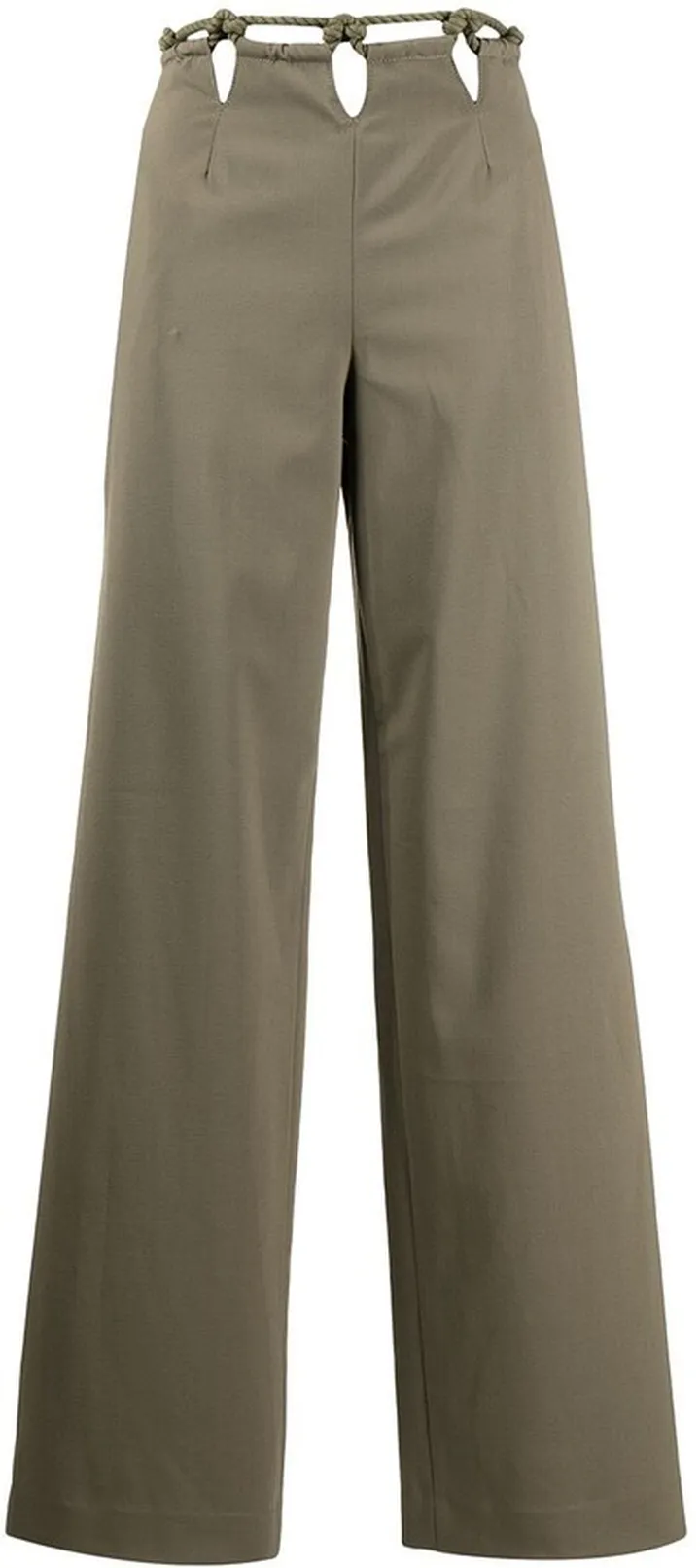 Macramé Detailing Straight-Leg Trousers
